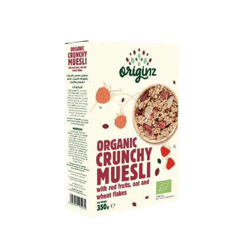 Organic Crunchy Muesli (with red fruits, oat and wheat flakes)