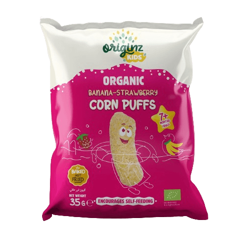 Organic Banana-Strawberry Corn Puffs