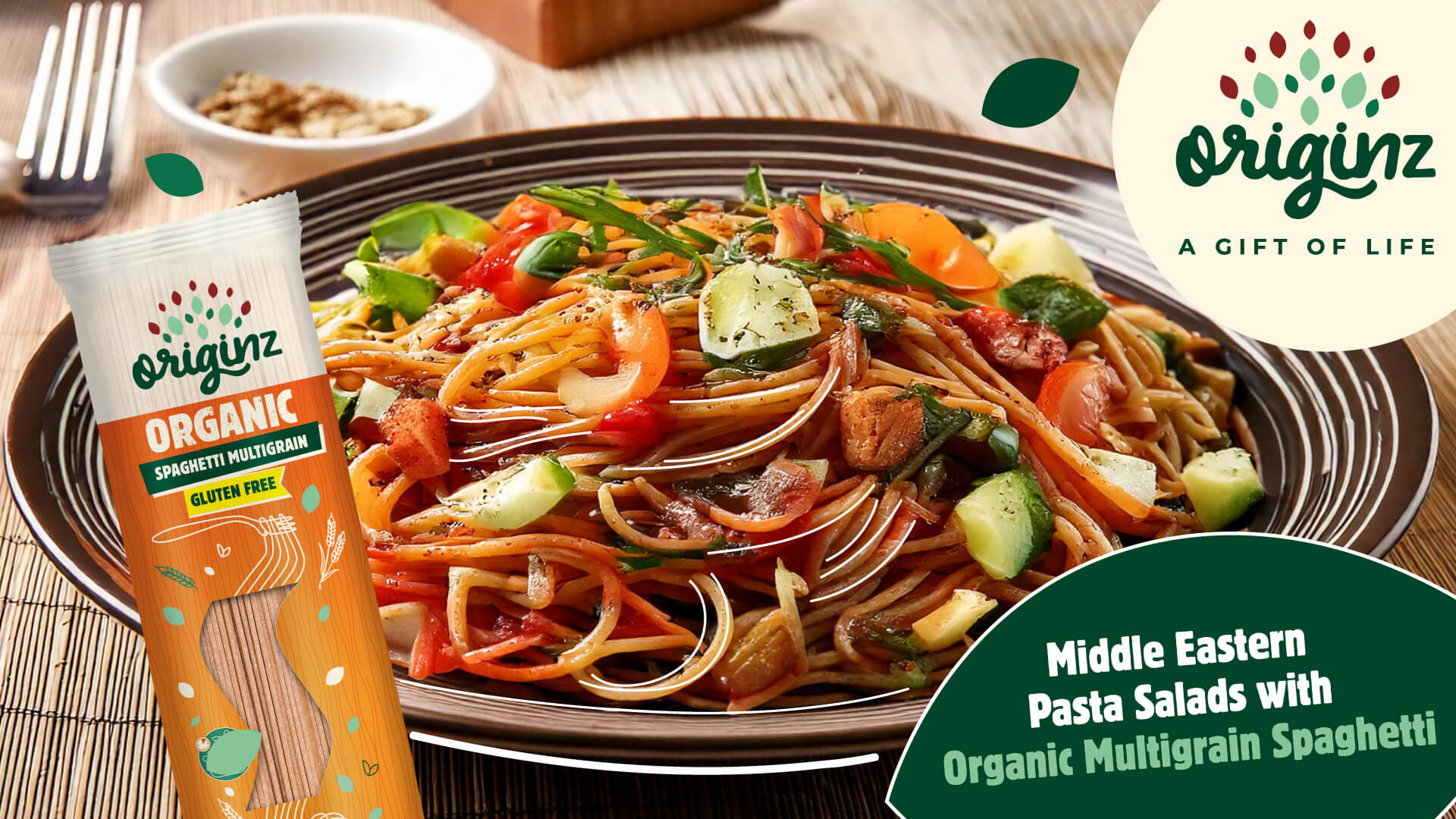 Middle Eastern Pasta Salads with Organic Multigrain Spaghetti