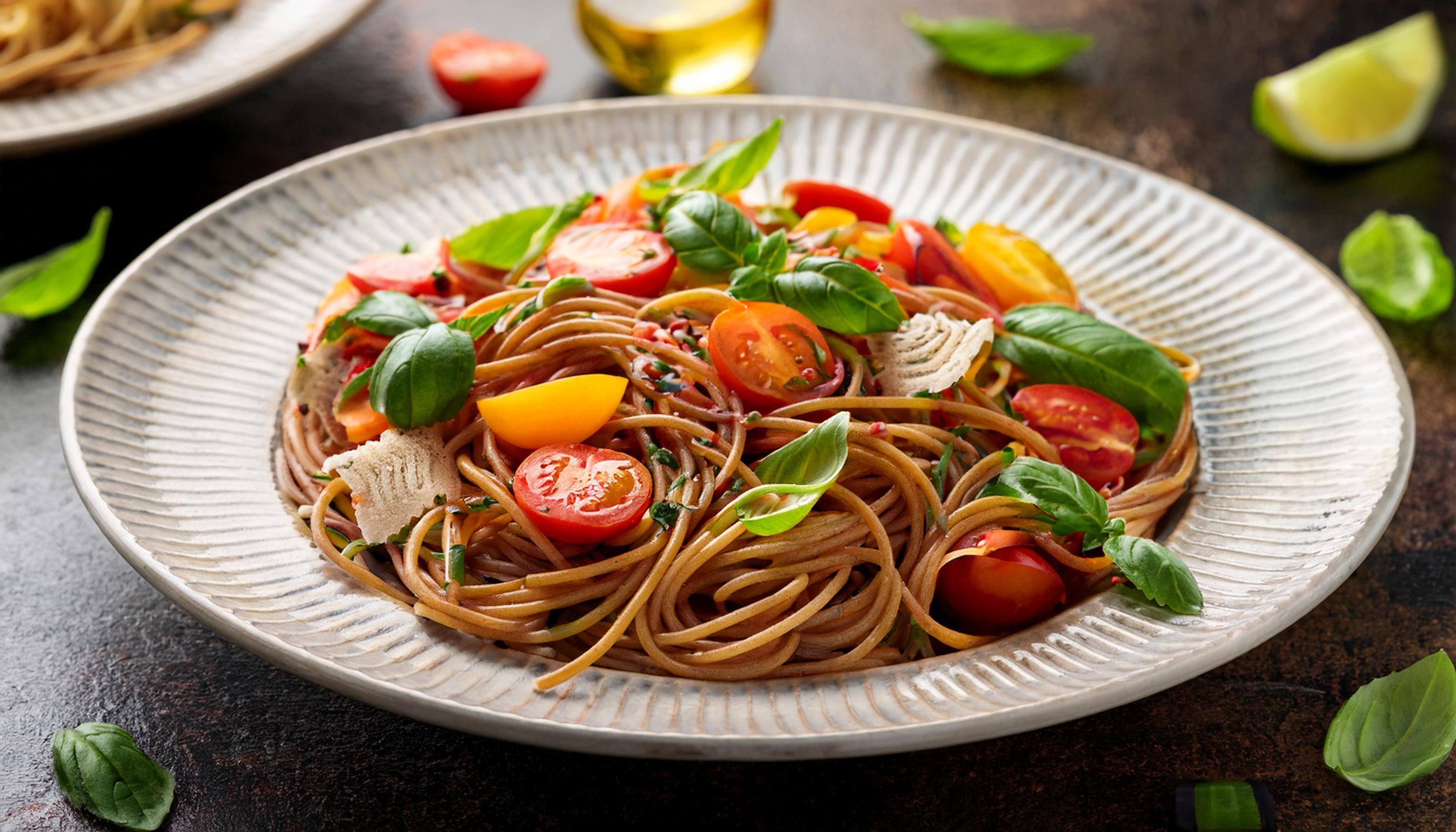 Middle Eastern Pasta Salads with Organic Multigrain Spaghetti